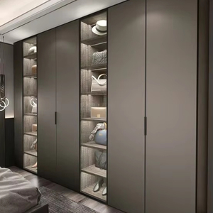 Placard Armoire Personnalisée Chambre Moderne Placard Verre Conceptions Autoportantes Armoire Pliante En <span class=keywords><strong>Bois</strong></span> - Product Image 1
