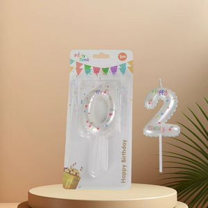 Velas de <span class=keywords><strong>Cumpleaños</strong></span> con Forma de Globo, Números del 0 al 9, de Cera de Parafina, Adornos para Pasteles con Empaque Individual para Fiestas de <span class=keywords><strong>Cumpleaños</strong></span>, Venta al Por Mayor - Product Image 3