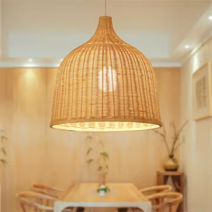 Lámpara colgante de diseño de Arte Moderno, luz decorativa de ratán hecha a mano, comedor, estudio, dormitorio, luz colgante <span class=keywords><strong>LED</strong></span> de Bambú - Product Image 2