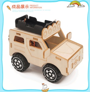 Fai da te in legno modello di auto giocattoli di scienza adolescente assemblato giocattoli di sollevamento elettrico materiale kit per bambini educativi - Product Image 2