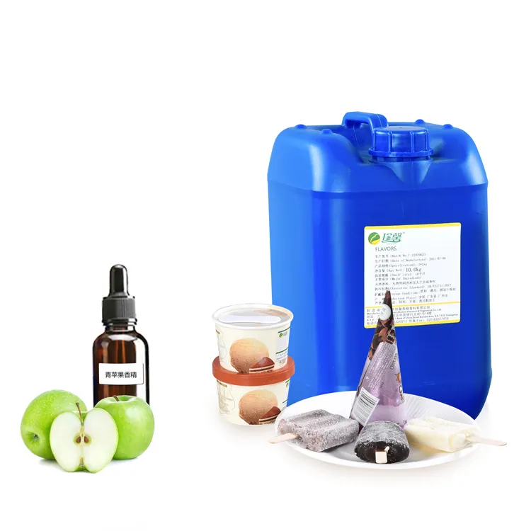 Saveur de jus d'huile pour crème glacée, disponible en noir, vert apple grony smith, verte, pommes du soleil, saveur de boisson, cône à glace, hockey à glace