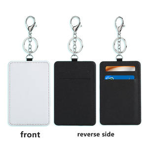ซองใส่บัตรป้ายสีขาวแบบ DIY ผ้าโพลีเอสเตอร์ + ที่ใส่บัตรประชาชนแบบระเหิดหนัง PU สีดำพร้อมพวงกุญแจกุ้งก้ามกราม - Product Image 2