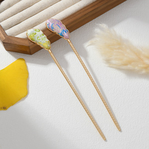New <b>Chinese</b> style cultural and creative Song brocade hairpin, simple and retro updo hair accessory - Product Image 1
