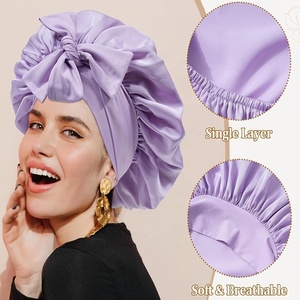 <span class=keywords><strong>Bonnet</strong></span> de nuit en <span class=keywords><strong>satin</strong></span> noir et rose à large bord avec logo personnalisé pour le soin des <span class=keywords><strong>cheveux</strong></span>, <span class=keywords><strong>bonnet</strong></span> de sommeil en soie, <span class=keywords><strong>bonnet</strong></span> de nuit enveloppant - Product Image 2