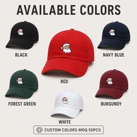 Casquette de baseball en coton à 6 panneaux personnalisée avec broderie Père Noël, réglable, pour les fêtes de Noël, vente en gros, OEM, faible MOQ