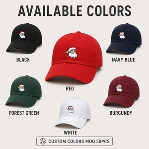 Casquette de baseball en coton à 6 panneaux personnalisée avec broderie Père Noël, réglable, pour les fêtes de Noël, vente en gros, OEM, faible MOQ - Product Image 4