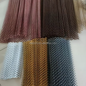 アルミ合金金属コイルドレープチェーンリンクメッシュカーテン無地織り外装装飾スクリーンスペースディバイダーカスタムカット - Product Image 1