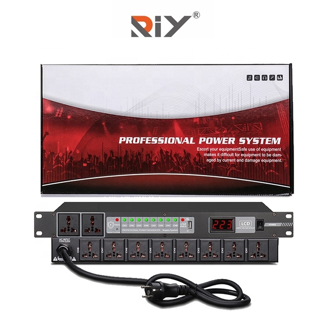VS108 Fair Price Audio Power Sequence Controller Professional 8+2 Channels Universal Socket Relay