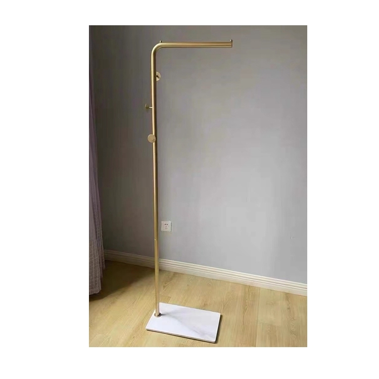 Nordic Floor Standing Entryway Hat Coat Rack with Shelf Metal Iron Coat Rack with Marble Base Living Room Coat Rack