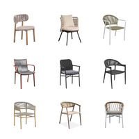 Chaises en corde d'extérieur de haute qualité, meubles d'extérieur, chaises de jardin tissées avec coussin, ensembles de meubles pour terrasse, hôtel, restaurant