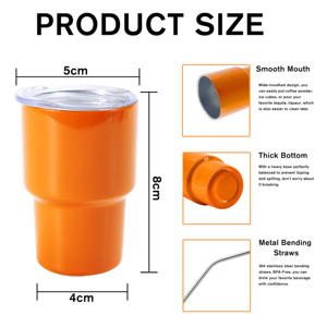 Mini gobelets personnalisés avec logo, verre à shot par sublimation avec couvercle à paille, gobelet à vin isolé sous vide <span class=keywords><strong>de</strong></span> 3 oz pour <span class=keywords><strong>whisky</strong></span> et vodka - Product Image 3