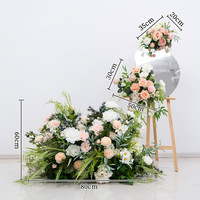Set Bunga Sutra Buatan Warna Putih Merah Muda Mawar Peony Ranunculus Daisy Hijau Buatan Tangan Tahan Lama Dapat Disesuaikan Latar Belakang Pernikahan Pesta