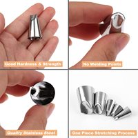 Fournisseur d'outils de cuisson sans couture 5 pièces ensemble lbuses 304 buses de pâtisserie en acier inoxydable embouts de tuyauterie fournisseur d'outils de gâteau