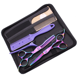 Juego de Tijeras de Peluquería, Tijeras de Entresacar Rectas, Peine, Kit Completo de Peluquería, Múltiples Herramientas, para Salón y Uso Doméstico, Acero Inoxidable 1011KA - Product Image 5