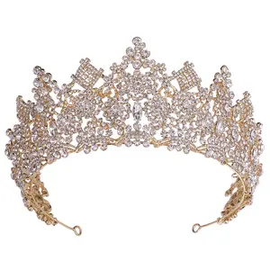 Nouvelle couronne de diamant de mariée européenne pleine de tête de diamant porter des accessoires de mariée couronne de mariage
