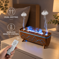 Diffuseur d'arômes à flamme ultrasonique 280 ml, diffuseur d'arômes à double buse avec lumière de flamme, machine d'aromathérapie méduse