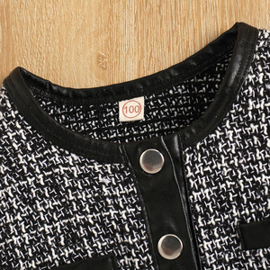 ชุดเสื้อผ้าสไตล์ลำลองและปาร์ตี้สำหรับเด็กผู้หญิง เสื้อคลุมลายสก๊อตแขนยาว + กางเกงขาสั้น ชุดผ้าสำหรับเด็ก เสื้อโค้ท กระโปรง - Product Image 2