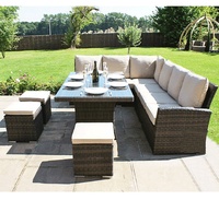Großhandel Aluminium Garden Sectional Lounge Set Gartenmöbel Moderne Nordic Sectional Wicker Rattan Patio Sofa für Land