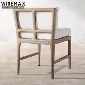 MUEBLES WISEMAX Muebles de Exterior Modernos, Silla de Bar de Madera Hecha a Mano, Taburete Alto <span class=keywords><strong>y</strong></span> Juego de Mesa, Silla de Comedor con Reposabrazos para Patio - Product Image 3