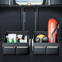 Boîte de rangement pliable pour coffre de voiture en cuir de luxe MB, 1 à 3 compartiments, accessoires intérieurs de voiture personnalisés en gros
