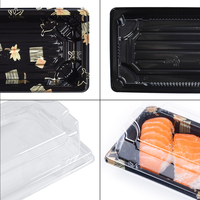 Paquete Sunzza, cubierta antivaho desechable personalizada, blíster de plástico de grado alimenticio para mascotas, embalaje de comida para llevar sushi para fiesta