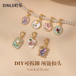 จี้มุก Dinle Garden Series ตัวล็อคแบบหัวเข็มขัด โลหะผสมชุบทอง 18K อุปกรณ์ตกแต่งเครื่องประดับ DIY ขนาดเล็ก ซัมเมอร์ 2025 - Product Image 4