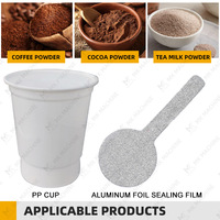 Machine de remplissage et de scellage automatique rotative pour gobelets en plastique avec fond en aluminium pour thé instantané aromatisé, cacao, café en poudre