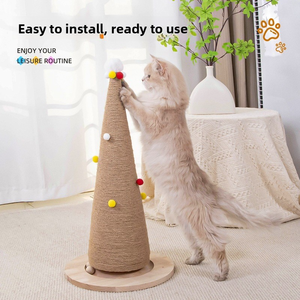 Tiragraffi per Gatti in Sisal Durevole, Cono per Unghie, Giocattolo per l'Auto-Divertimento, Resistente ai Graffi, Stile Carino, Albero di Natale Invernale - Product Image 5