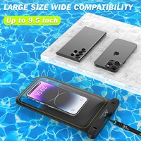 MoKo Lot de 2 étuis transparents pour téléphone à écran HD certifié IPX8 sensibles au toucher Sac étanche universel pour étui de téléphone 9 pouces