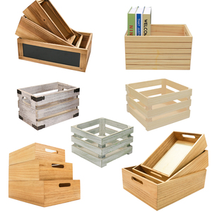 Custom Wood Material Decorative Small Rustic Wooden Boxes And Crates For Wine Gifts