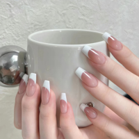 Puntas de Uñas Francesas Ombre Super Gruesas de PMMA Premium, 280 Piezas, 14 Tamaños, Uñas Postizas de Cobertura Completa para Salón de Manicura