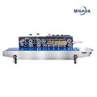 Machine de scellage horizontale électrique à roue d'encre continue pour le marquage de dates, scelleuse thermique pour sacs en plastique PVC, usage commercial et domestique