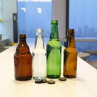 Bouteille en verre transparente à col long de 330 ml (33 cl) pour boissons avec bouchon couronne