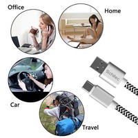 Accessoires de type c tressés en nylon direct d'usine mobile à charge rapide pour câble de chargeur de téléphone