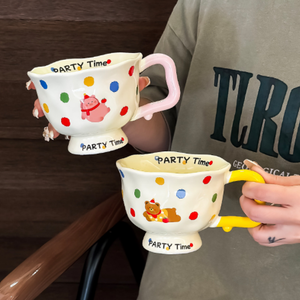 Keramik becher Mädchen niedlich nach Hause Trinkbecher New 2026 Schlafsaal Frühstück Kaffeetasse - Product Image 5