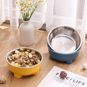 Bol pour animaux de compagnie en acier inoxydable avec base antidérapante pour chats et chiens, bol pour nourriture et eau, options multicolores - Product Image 2