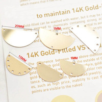 Connecteurs de charme en forme de lune véritable pendentif demi-cercle rempli d'or 14K avec 2/6 trous pour la fabrication de bijoux de bracelet de collier à faire soi-même