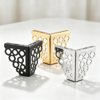 Pieds de canapé en métal chromé à motif de treillis orné, support de montage en forme de Y, support robuste pour armoire de salle à manger, meuble TV, usage intensif