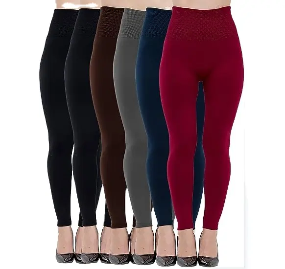 Vrouwen Plus Size Hoge Taille Thermische Full Length Fleece Gevoerde Leggings Winter Warme Leggings