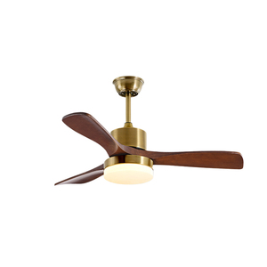 พัดลมเพดานสีบรอนซ์พร้อมไฟและรีโมตหรี่แสงได้3CCT แบบหมุนได้ใบพัดไม้สำหรับห้องนอนห้องนั่งเล่น - Product Image 1