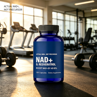 Capsules de NAD+ et de Resvératrol, 120 unités, pour le bien-être cellulaire des adultes, la croissance musculaire et la gestion de l'énergie