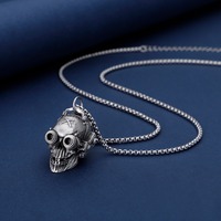 Cyberpunk mécanique crâne pendentif collier Punk Hip Hop bijoux rétro gothique Streetwear déclaration longue chaîne accessoires de fête