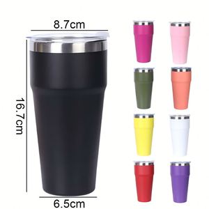 Mug de voyage isotherme à double paroi personnalisé avec logo, 16 oz, tasse thermos à double paroi, gobelet empilable en acier inoxydable de 16 oz avec couvercle - Product Image 3