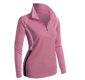 <span class=keywords><strong>POLO</strong></span> da donna di alta qualità 100% poliestere abbigliamento sportivo <span class=keywords><strong>Polo</strong></span> manica lunga Zip collo donna camicie da Golf <span class=keywords><strong>POLO</strong></span> vuote - Product Image 5