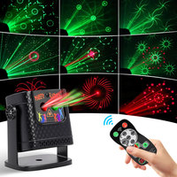 Ihomemix Projecteur de Scène Laser USB à Commande Sonore et Télécommande, 60 Motifs, Mini Lumière de Fête DJ Disco Stroboscopique pour Club