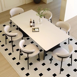 Hiện đại ý tối giản bàn ăn rắn tre đá tấm hình chữ nhật màu đen sang trọng nhỏ nhà căn hộ ăn uống - Product Image 3