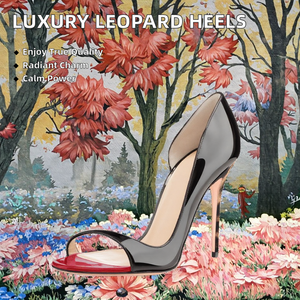 Luxury Women's Summer Party <b>Shoes</b> Sexy New Fashionable Leopard Print Design Trendy Open Stiletto Heel Ultra High Heel Slip-On - Product Image 2