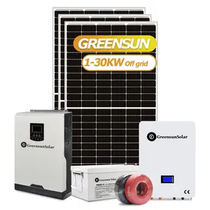 Greensun ระบบพลังงานแสงอาทิตย์10Kw 5Kw 220V 380V ปิดกริด5Kw 20Kw อินเวอร์เตอร์กริดพร้อมแบตเตอรี่สำหรับใช้ในบ้าน