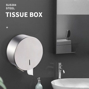 Distributeur de papier hygiénique en acier inoxydable Distributeur de mouchoirs rond Salle de bain Toilette <span class=keywords><strong>Jumbo</strong></span> Porte-rouleau de papier verrouillable - Product Image 5