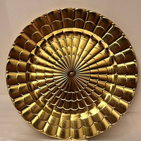 2023 galvanoplastie 13 pouces or rond en plastique, chargeurs de Table, assiettes de mariage